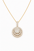 Yellow gold diamond pendant set