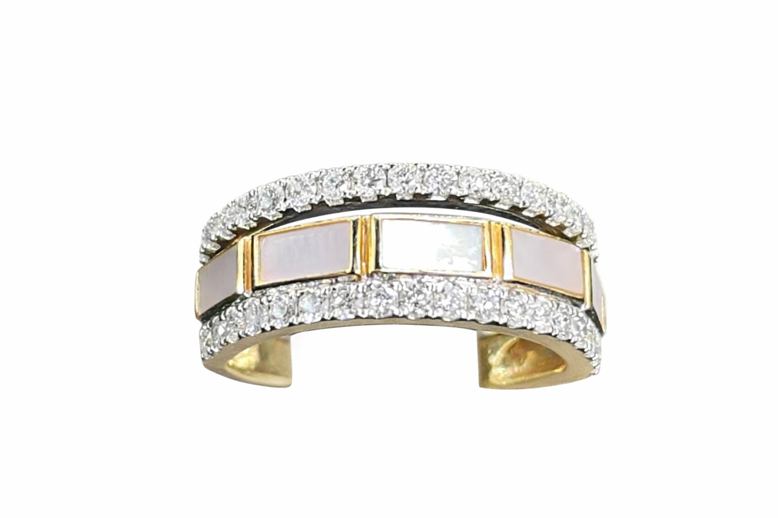 Diamond Mother of pearl ring