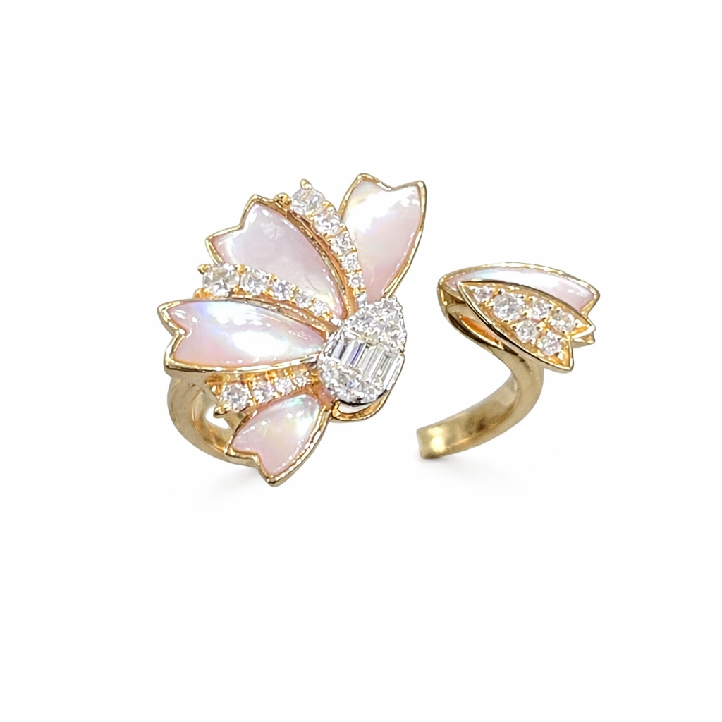 Diamond Mother of pearl ring