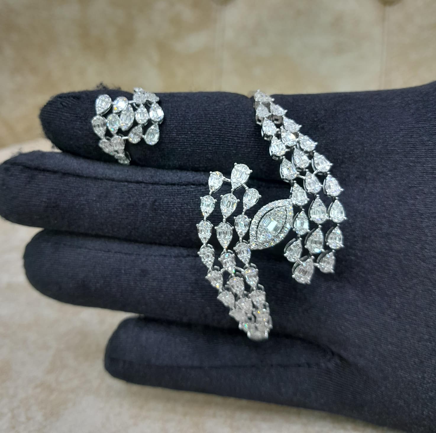 Diamond bangle and ring